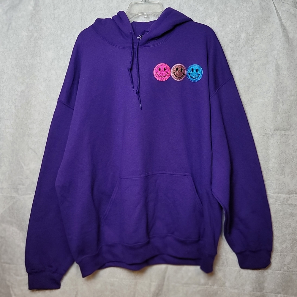 Glitter Smiley Face Hoodie